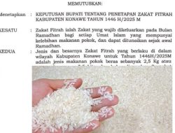 Pemda Konawe Tetapkan Besaran Zakat Fitrah 1446 H, Berikut Besarannya